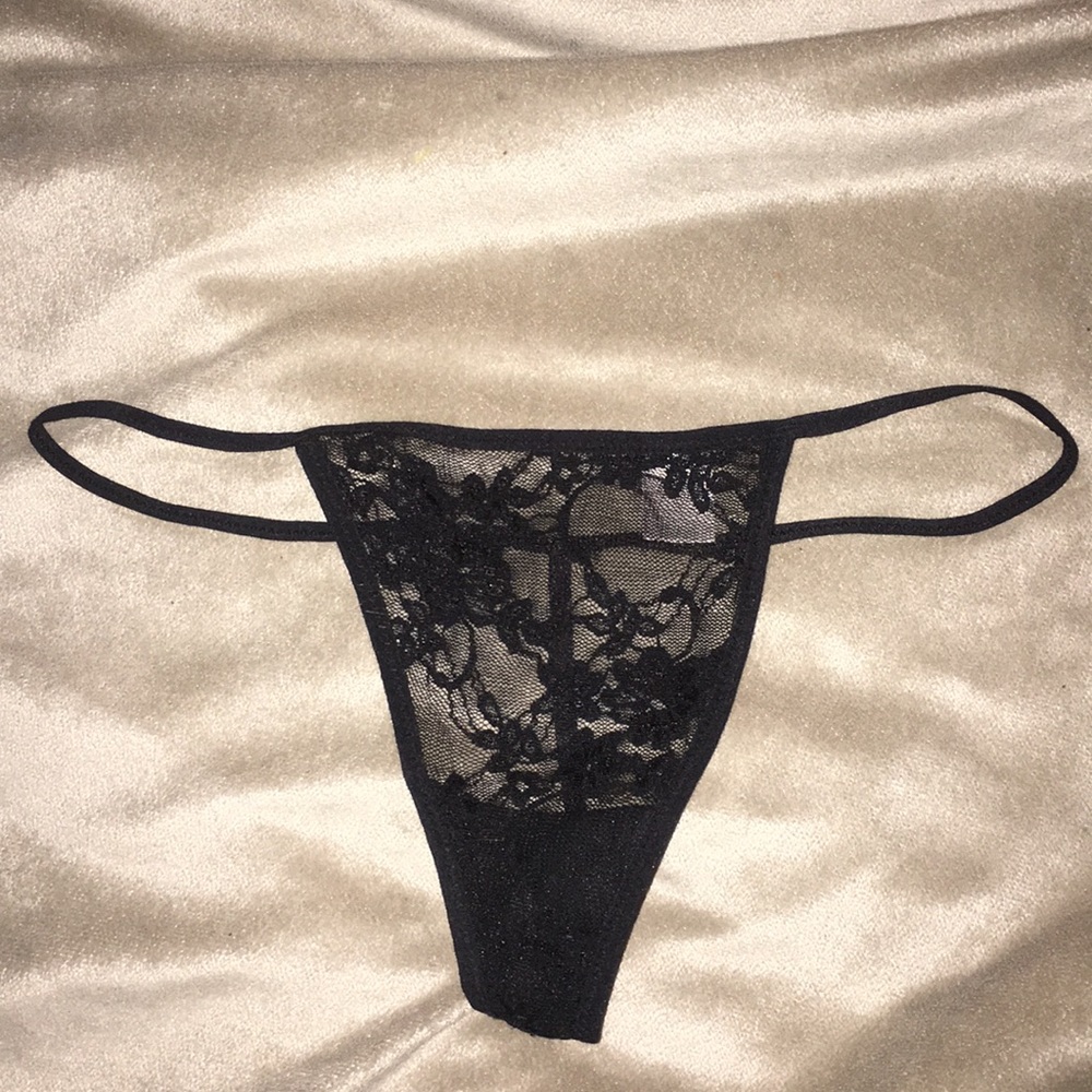Black Lace String Thong